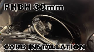 Vespa P200 PHBH 30mm Carb Installation [upl. by Serolod]