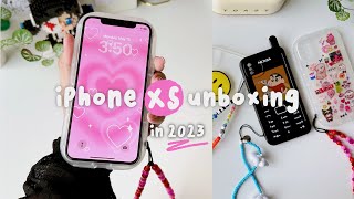 ✨ iPhone XS unboxing in 2023 silver  accessories ✨ [upl. by Bo]