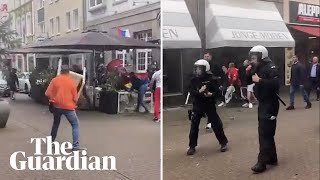 Euro 2024 fans clash in Gelsenkirchen [upl. by Ailaza]