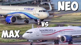 Aeromexico Boeing 737MAX VS Interjet Airbus a320NEO [upl. by Fates]