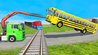 TRANSPORTING PIXAR CARS amp FRUITS WITH COLORED amp JOHN DEERE vs CLAAS vs TRACTORS  BeamNGdrive 983 [upl. by Prudie]