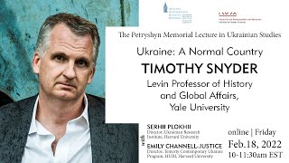 Petryshyn Lecture Timothy Snyder [upl. by Ahsirk]