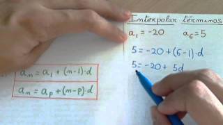 Interpolar términos en progresiones aritméticas [upl. by Dzoba837]