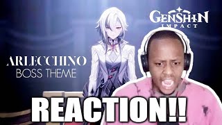 Genshin Impact Reaction  ARLECCHINO BOSS THEME [upl. by Nylime]