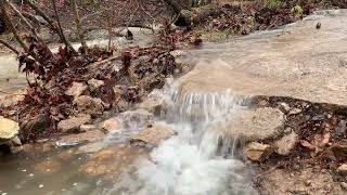 Rushing Flood Water Sounds As It Runs Down The Road In The Woods [upl. by Durer34]