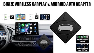 BINIZE Wireless CarPlay amp Android Auto Adapter [upl. by Atikahc]