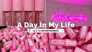 A day in my life 19 yo entrepreneur Lip gloss making • Lip gloss business • Kikiz Cosmeticz [upl. by Layney]