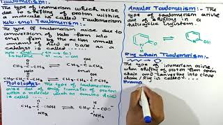 Part2 Tautomerism and its types  Explaintion of types of Tautomerism  organic chemistry [upl. by Anavahs966]