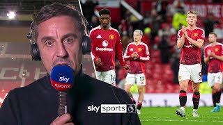 Gary Nevilles honest reaction to Man Utds disgusting firsthalf performance 👀 [upl. by Palla756]