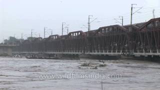 The water level of Yamuna rises near old bridge [upl. by Laon]