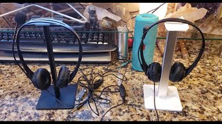 HP 35mm Headset G2 428K7UT vs HP USB Stero Headset T1A67AA Review amp Side By Side Comparison [upl. by Endo]