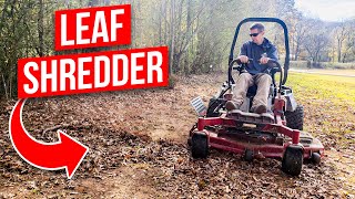 Mulching Leaves with a Zero Turn Mower Easy Leaf Cleanup [upl. by Nittirb]