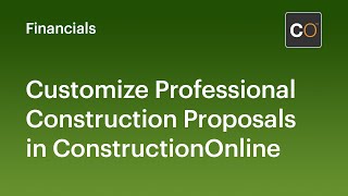 Customize Professional Construction Proposals [upl. by Simons]