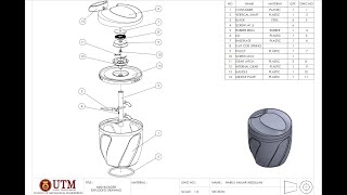 The Exploded Drawing of Mini Blender in Solidworks part 26 [upl. by Elleinahc239]