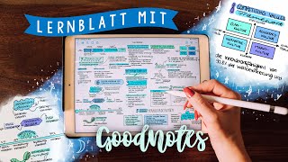 LERNBLATT ERSTELLEN am iPad mit GOODNOTES  JustSayEleanor Lernmotivation Zusammenfassung [upl. by Livvyy]