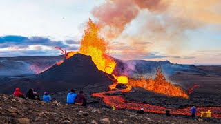 Iceland Volcano Updates lava pool eruption Iceland Eruption Goes Another Roundvolcano [upl. by Tore]