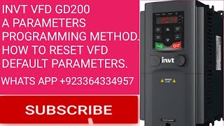 INVT VFD GD 200 A PARAMETERS PROGRAMMINGINVTPROGRAMMING [upl. by Neona]