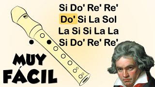 👉 Himno de la Alegría de Beethoven 🎶 flauta dulce fácil tutorial con animación  notas [upl. by Yetnruoc54]