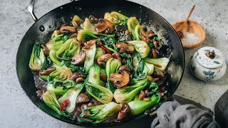 Bok Choy And Mushroom Stir Fry Recipe [upl. by Ursel]