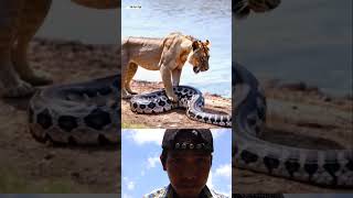 Lion Vs python  animals shortsvideo viralvideo wildlife lion [upl. by Ulphi362]