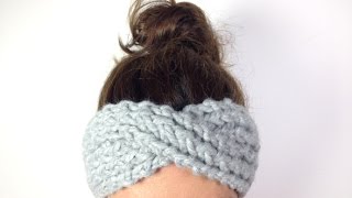 How to Loom Knit a Turban Headband  Ear Warmer DIY Tutorial [upl. by Hatokad]