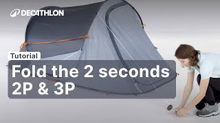 TUTORIAL  How to fold the 2 SECONDS tent   Decathlon [upl. by Aromas]