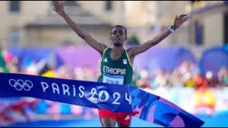 quotParis 2024 Marathon Highlights Tola’s Gold Abdi’s Silver amp Kipruto’s Bronze Medalquot [upl. by Anelis883]