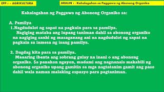 EPP 5 AGRIKULTURA ARALIN 1  Kahalagahan sa Paggawa ng Abonong Organiko [upl. by Krell]