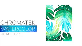 Watercolor Palm Leaves Tutorial with Watercolor Real Brush Pens by Chromatek [upl. by Anij]