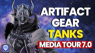 FFXIV Dawntrail Media Tour  Tank Artifact Job Gear 70 WAR GNB DRK amp PLD [upl. by Scevo]