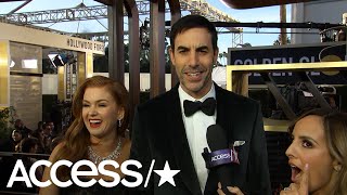 Sacha Baron Cohen amp Isla Fisher Joke That Theyre Down With Limo Love  Access [upl. by Arri]