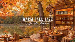 Fall Coffee Shop Ambience with Warm Jazz Music 🍂 Smooth Jazz Instrumental Music for Studying Relax [upl. by Annas]