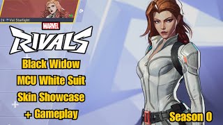 Black Widow  MCU White Suit Skin Showcase  Marvel Rivals Gameplay  Season 0 [upl. by Lizbeth]