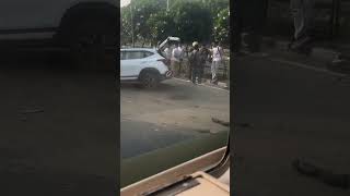 Accident in Mohali automobile tatatiagocng2022 tatatiagonrg news tata accident hundai [upl. by Rramahs]