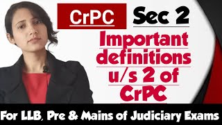 Section 2 of CrPC  Important definitions under section 2 of CrPC  Crpc videos for Judiciary amp LLB [upl. by Tarr]