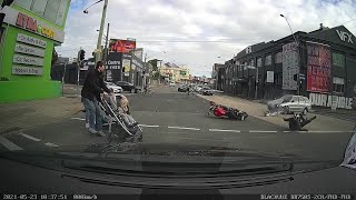 Motorcycle runs red light and crashes  Leichhardt NSW [upl. by Brendin345]