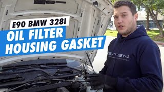 DIY E90 BMW 328i Oil filter Housing gasket OFHG [upl. by Alvord]