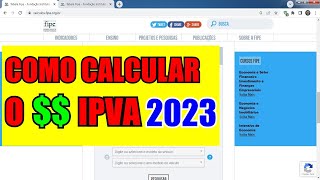 Como calcular o VALOR DO IPVA 2023 [upl. by Ycnaffit145]