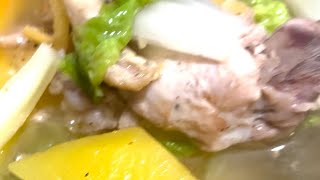 Chicken Tinola with papaya Filipino chicken soup  Baked salmon crisolivarezvlog [upl. by Clauddetta749]