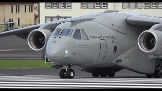 Embraer KC390 Millennium Strong Wind Landing and Takeoff  Lajes Azores [upl. by Corel]