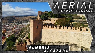 Almería Alcazaba ● Spain 🇪🇸  4K Aerial Drone Stock Footage [upl. by Noizneb]