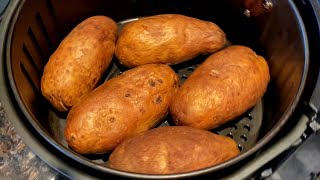 Air Fryer Baked Potatoes Recipe  How To Bake Whole Potatoes In The Air Fryer  AMAZING CRISPY SKIN [upl. by Annawad255]