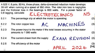 Electrotechnics N5 AC Machines April 2024 mathszoneafricanmotives [upl. by Marylinda102]