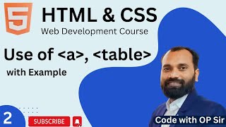 2 HTML a tag and table tag in Hindi [upl. by Eirojram777]