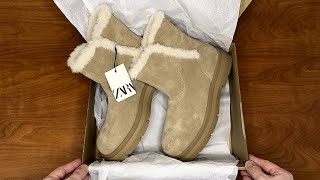 Zara Faux Shearling Lined Suede Boots [upl. by Ressay]