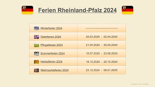 Ferien Rheinland Pfalz 2024 [upl. by Oderfodog549]