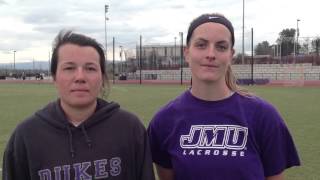 2016 JMU Lacrosse  Players Richmond Postgame  31216 [upl. by Enomys464]