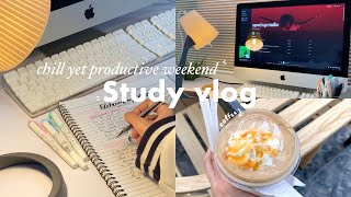 weekend study vlog 🍵📑 cute cafe notes taking grocery store journaling and chilling [upl. by Perkins]