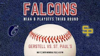 Gerstell vs St Pauls  MIAA B Baseball Playoffs [upl. by Neils]