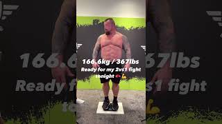 Eddie Hall MMA debut weigh in [upl. by Etnahsa]